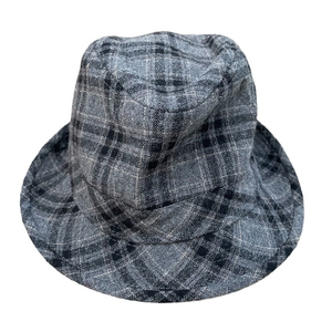 Henschel‎ Hat Company Gray Plaid Wool Fedora Hat Medium